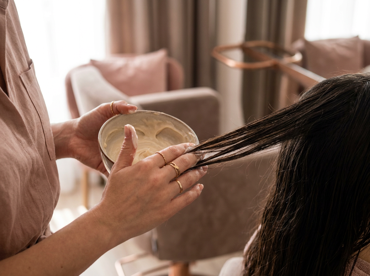 Echipa Bonton Salon în timpul unei ședințe de coafură